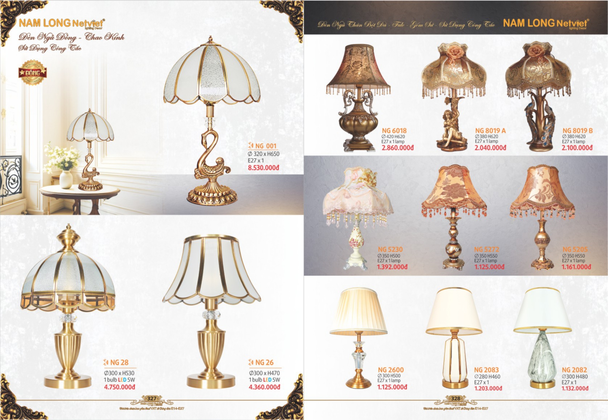 Bảng giá đèn trang trí Nam Long